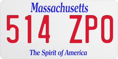 MA license plate 514ZP0