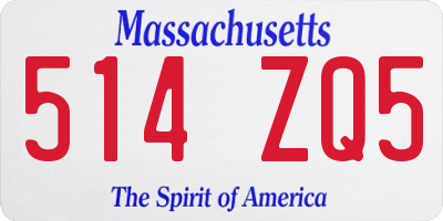 MA license plate 514ZQ5