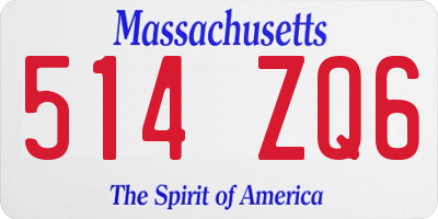 MA license plate 514ZQ6