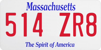 MA license plate 514ZR8
