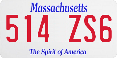 MA license plate 514ZS6