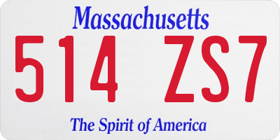 MA license plate 514ZS7