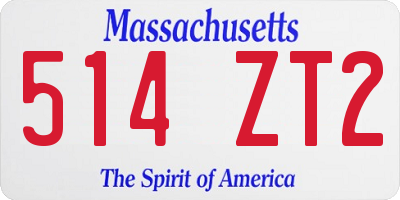 MA license plate 514ZT2