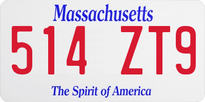 MA license plate 514ZT9