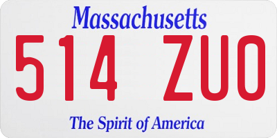 MA license plate 514ZU0