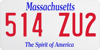 MA license plate 514ZU2
