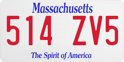 MA license plate 514ZV5