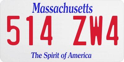 MA license plate 514ZW4