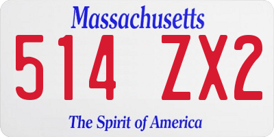 MA license plate 514ZX2