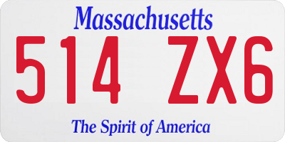 MA license plate 514ZX6