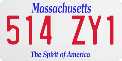 MA license plate 514ZY1
