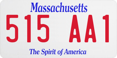 MA license plate 515AA1