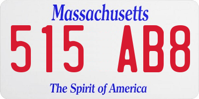 MA license plate 515AB8