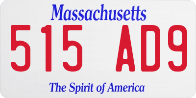 MA license plate 515AD9