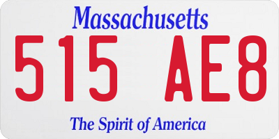 MA license plate 515AE8