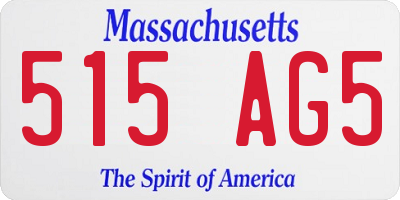 MA license plate 515AG5