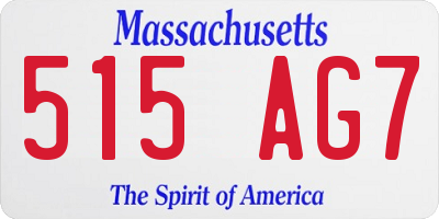 MA license plate 515AG7
