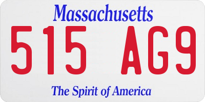 MA license plate 515AG9