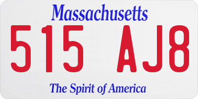 MA license plate 515AJ8