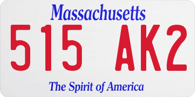MA license plate 515AK2