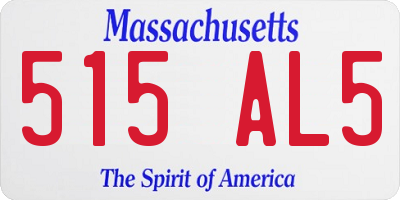 MA license plate 515AL5