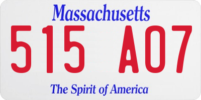 MA license plate 515AO7