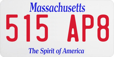 MA license plate 515AP8