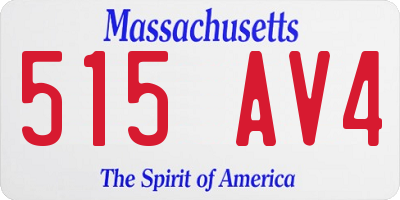 MA license plate 515AV4