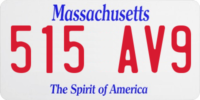 MA license plate 515AV9