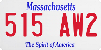 MA license plate 515AW2