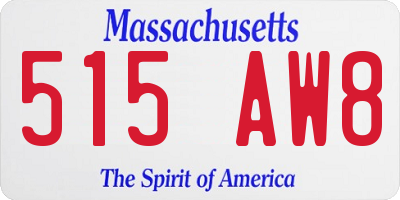 MA license plate 515AW8
