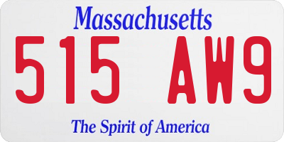 MA license plate 515AW9