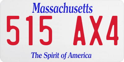MA license plate 515AX4