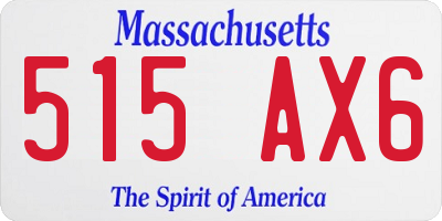 MA license plate 515AX6