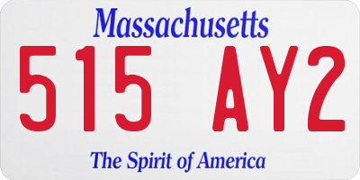 MA license plate 515AY2