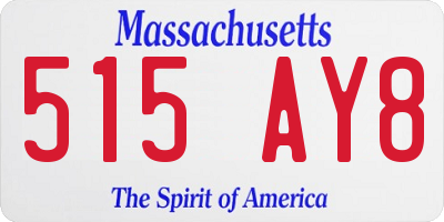 MA license plate 515AY8
