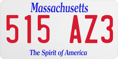 MA license plate 515AZ3