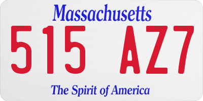 MA license plate 515AZ7