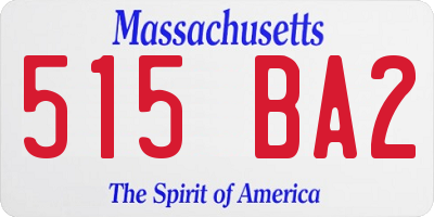 MA license plate 515BA2
