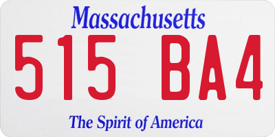 MA license plate 515BA4