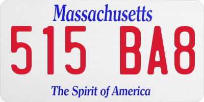 MA license plate 515BA8