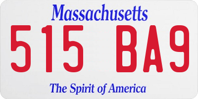 MA license plate 515BA9