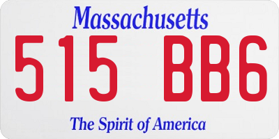 MA license plate 515BB6