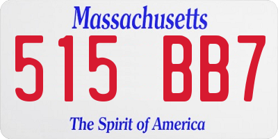 MA license plate 515BB7