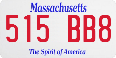 MA license plate 515BB8