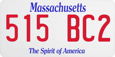 MA license plate 515BC2