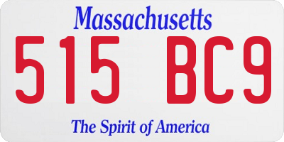 MA license plate 515BC9