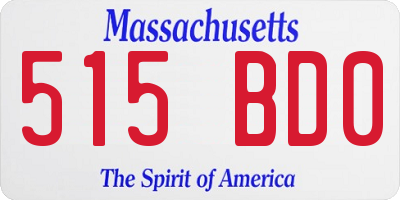 MA license plate 515BD0