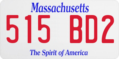 MA license plate 515BD2