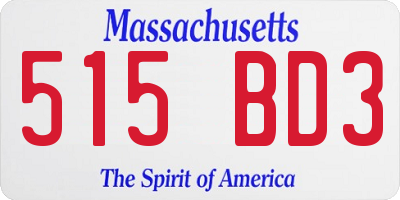 MA license plate 515BD3